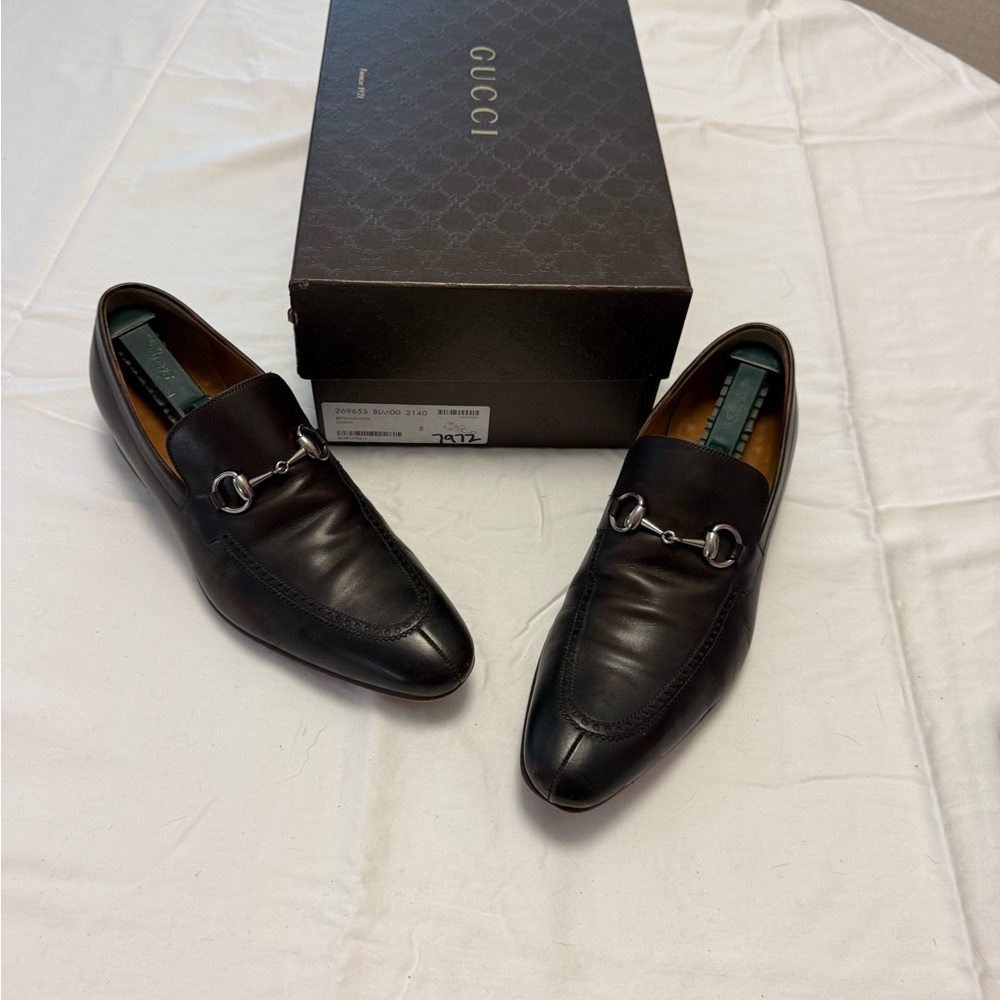 Gucci Dark Brown Leather Men's Loafers